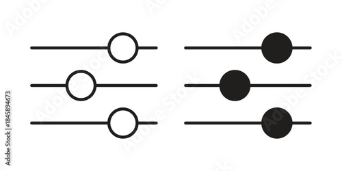 Filter Control icon Collection for mobile and web apps. Editable stroke line and glyph icons.