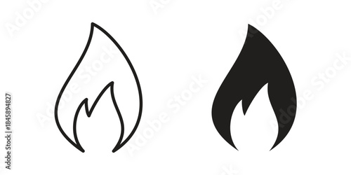 Flame icon Collection for mobile and web apps. Editable stroke line and glyph icons.