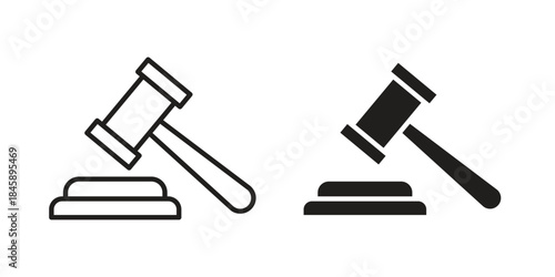 Gavel icon Collection for mobile and web apps. Editable stroke line and glyph icons.