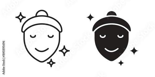 Glowing skin icon Collection for mobile and web apps. Editable stroke line and glyph icons.