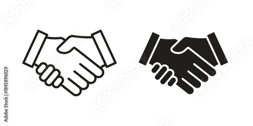 Handshake icon Collection for mobile and web apps. Editable stroke line and glyph icons.