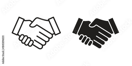 Handshake icon Collection for mobile and web apps. Editable stroke line and glyph icons.
