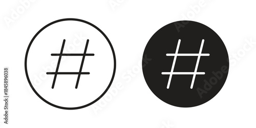 Hashtag icon Collection for mobile and web apps. Editable stroke line and glyph icons.