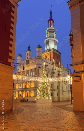 Christmas tree at Poznan Town Hall, Poznan, Poland