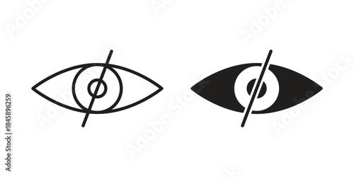 Hide icon Collection for mobile and web apps. Editable stroke line and glyph icons.