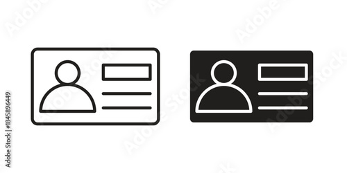 Identity card icon Collection for mobile and web apps. Editable stroke line and glyph icons.