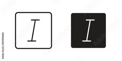 Italic button icon Collection for mobile and web apps. Editable stroke line and glyph icons.