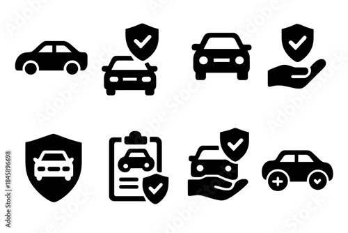 Automobile insurance and safety concepts featuring security, protection, and accident coverage