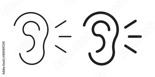 Listening icon Collection for mobile and web apps. Editable stroke line and glyph icons.
