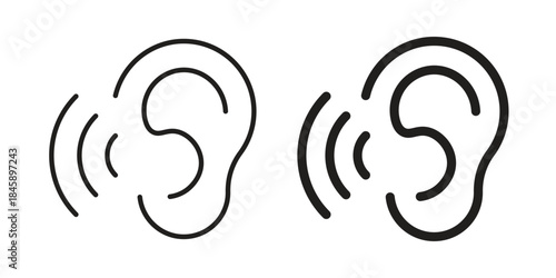 Listening icon Collection for mobile and web apps. Editable stroke line and glyph icons.