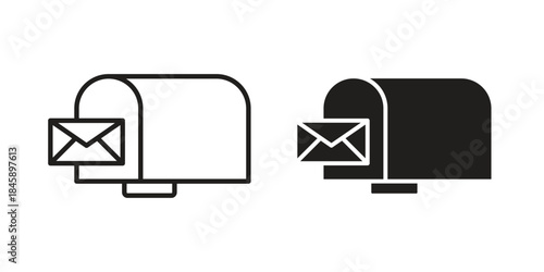 Mailbox icon Collection for mobile and web apps. Editable stroke line and glyph icons.
