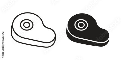 Meat icon Collection for mobile and web apps. Editable stroke line and glyph icons.