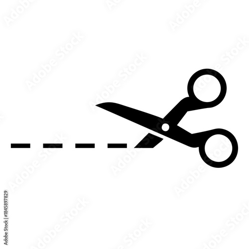 Scissors Cutting Fabric Icon – Sewing and Tailoring Symbol