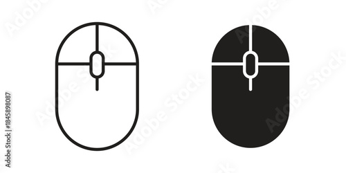 Mouse icon Collection for mobile and web apps. Editable stroke line and glyph icons.