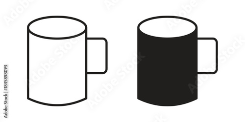 Mug icon Collection for mobile and web apps. Editable stroke line and glyph icons.