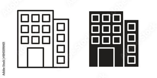 Office buildings icon Collection for mobile and web apps. Editable stroke line and glyph icons.