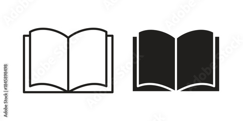 open book icon Collection for mobile and web apps. Editable stroke line and glyph icons.