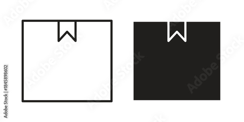 Package icon Collection for mobile and web apps. Editable stroke line and glyph icons.