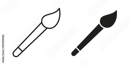 Paint brush icon Collection for mobile and web apps. Editable stroke line and glyph icons.