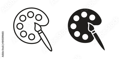 Paint icon Collection for mobile and web apps. Editable stroke line and glyph icons.