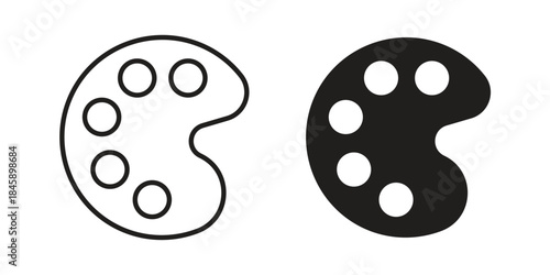 Palette icon Collection for mobile and web apps. Editable stroke line and glyph icons.