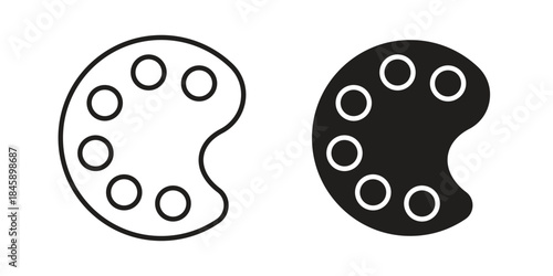 Palette icon Collection for mobile and web apps. Editable stroke line and glyph icons.