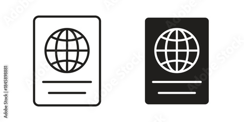 Passport icon Collection for mobile and web apps. Editable stroke line and glyph icons.