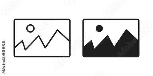 Picture icon Collection for mobile and web apps. Editable stroke line and glyph icons.