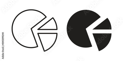 Pie chart icon Collection for mobile and web apps. Editable stroke line and glyph icons.