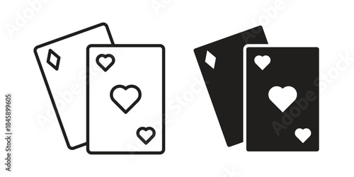 Playing cards icon Collection for mobile and web apps. Editable stroke line and glyph icons.