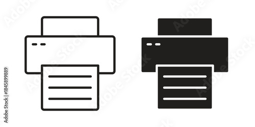 Print button icon Collection for mobile and web apps. Editable stroke line and glyph icons.