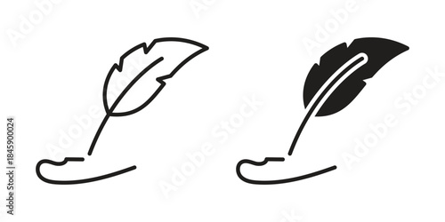 Quill icon Collection for mobile and web apps. Editable stroke line and glyph icons.