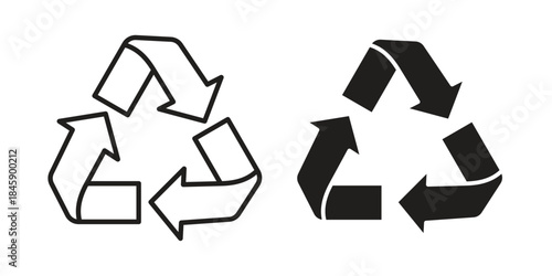 Recycle icon Collection for mobile and web apps. Editable stroke line and glyph icons.