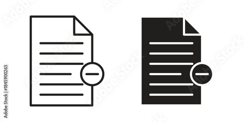 Remove file icon Collection for mobile and web apps. Editable stroke line and glyph icons.