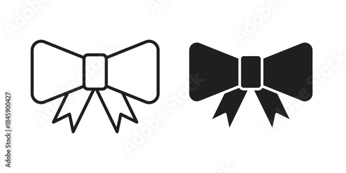 Ribbon icon Collection for mobile and web apps. Editable stroke line and glyph icons.