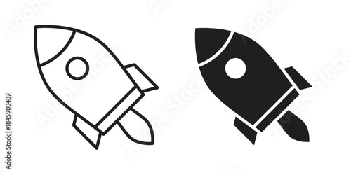 Rocket icon Collection for mobile and web apps. Editable stroke line and glyph icons.