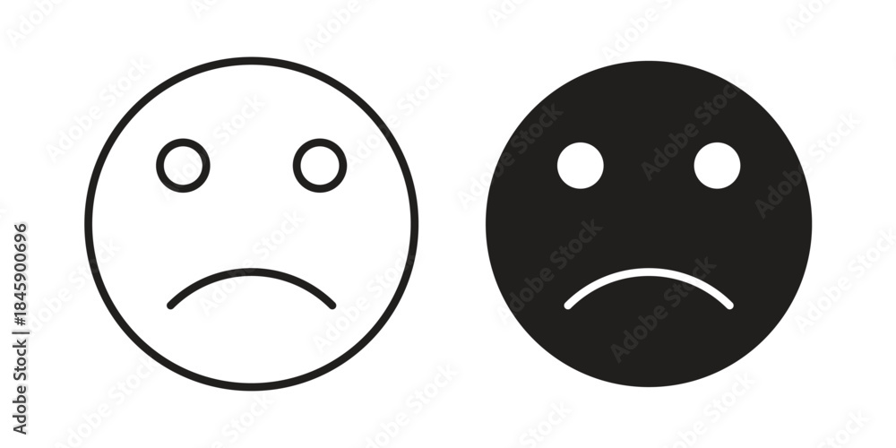 Fototapeta premium Sad icon Collection for mobile and web apps. Editable stroke line and glyph icons.