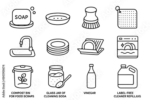 Dish sink icon jug clean cleaning vector food icons faucet eco aerator