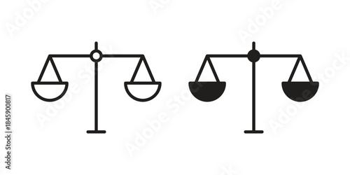 Scale icon Collection for mobile and web apps. Editable stroke line and glyph icons.