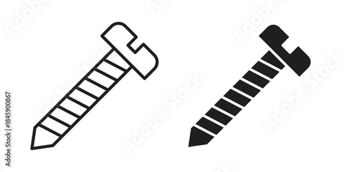Screw icon Collection for mobile and web apps. Editable stroke line and glyph icons.