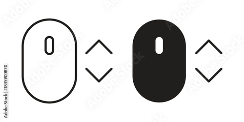 Scroll icon Collection for mobile and web apps. Editable stroke line and glyph icons.