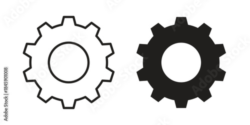 Settings button icon Collection for mobile and web apps. Editable stroke line and glyph icons.