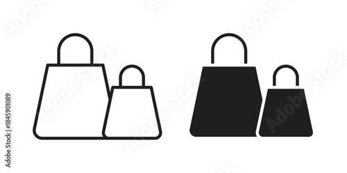 Shopping Bags icon Collection for mobile and web apps. Editable stroke line and glyph icons.