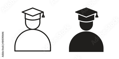 Student icon Collection for mobile and web apps. Editable stroke line and glyph icons.