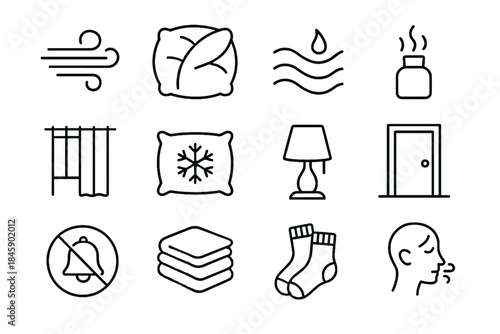 Breath panel hygiene vector cycle bedding sleep border icon thick night icons