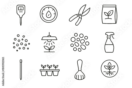 Layer icon watering starter care drainage vector stake bottle icons plant shears