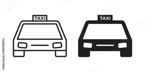 Taxi icon Collection for mobile and web apps. Editable stroke line and glyph icons.