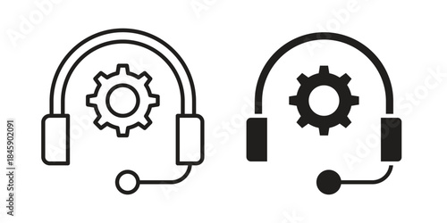 Technical support icon Collection for mobile and web apps. Editable stroke line and glyph icons.