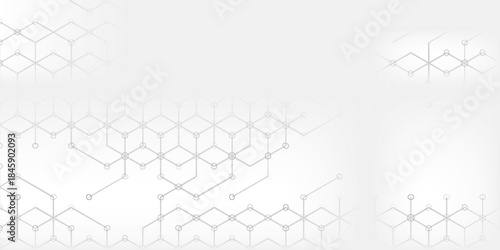 Vector illustration of hexagons pattern. Geometric abstract background with simple hexagonal elements. Creative idea for medical, technology or science design