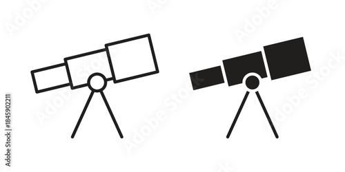 Telescope icon Collection for mobile and web apps. Editable stroke line and glyph icons.